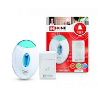 Звонок беспроводной аналоговый InHome 3Б-3 32мелодии 120м Бело-голубой картинка 